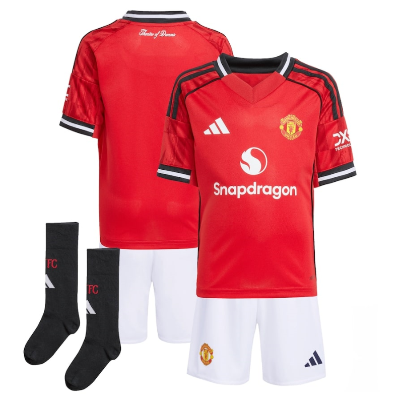 Manchester United 2025/26 Kit casa Bambini – Set completo